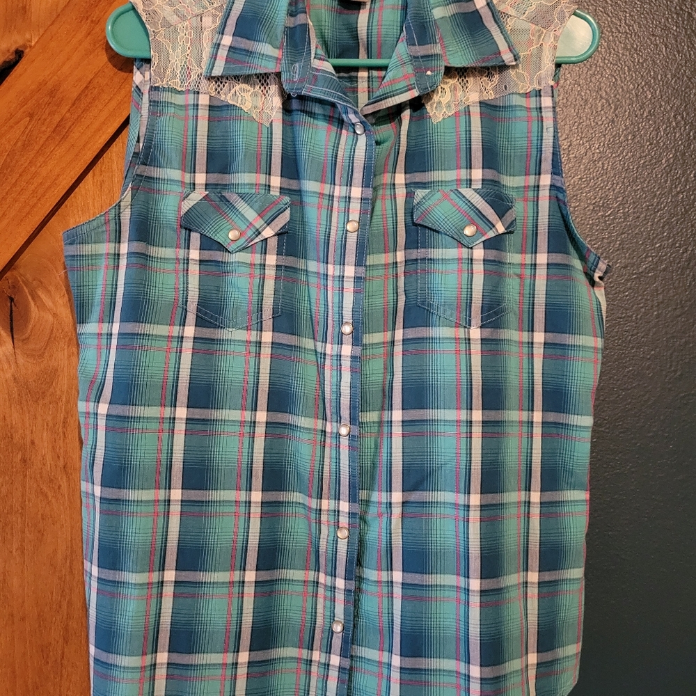Wrangler Pearl snap sleeve less